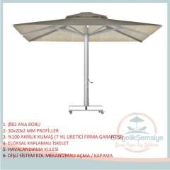 82 MM GÖVDELİ BODRUM KLASİK TELESKOPİK ŞEMSİYE (KARE)