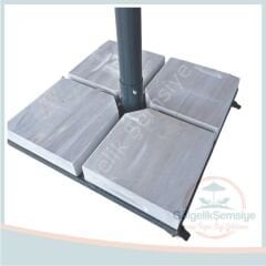 ŞEMSİYE AYAĞI 65X65 CM. 120 KG. TEKERLEKLİ VE MERMER AĞIRLIKLI