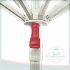 40 MM. GÖVDELİ 2.5 M. YUVARLAK MANDALLI SİSTEM ŞEMSİYE SAÇAKLI TT004
