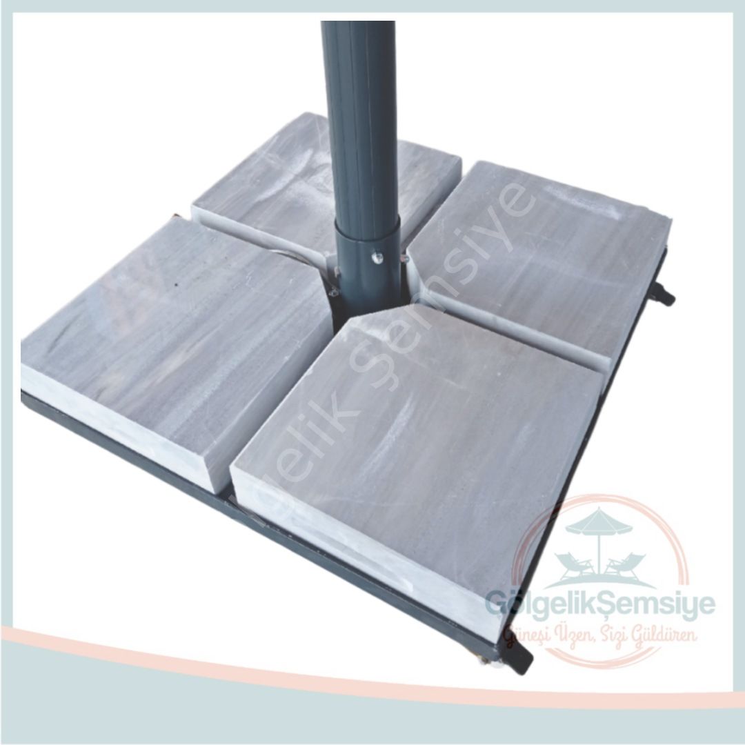 ŞEMSİYE AYAĞI 75X75 CM. 160 KG. TEKERLEKLİ VE MERMER AĞIRLIKLI