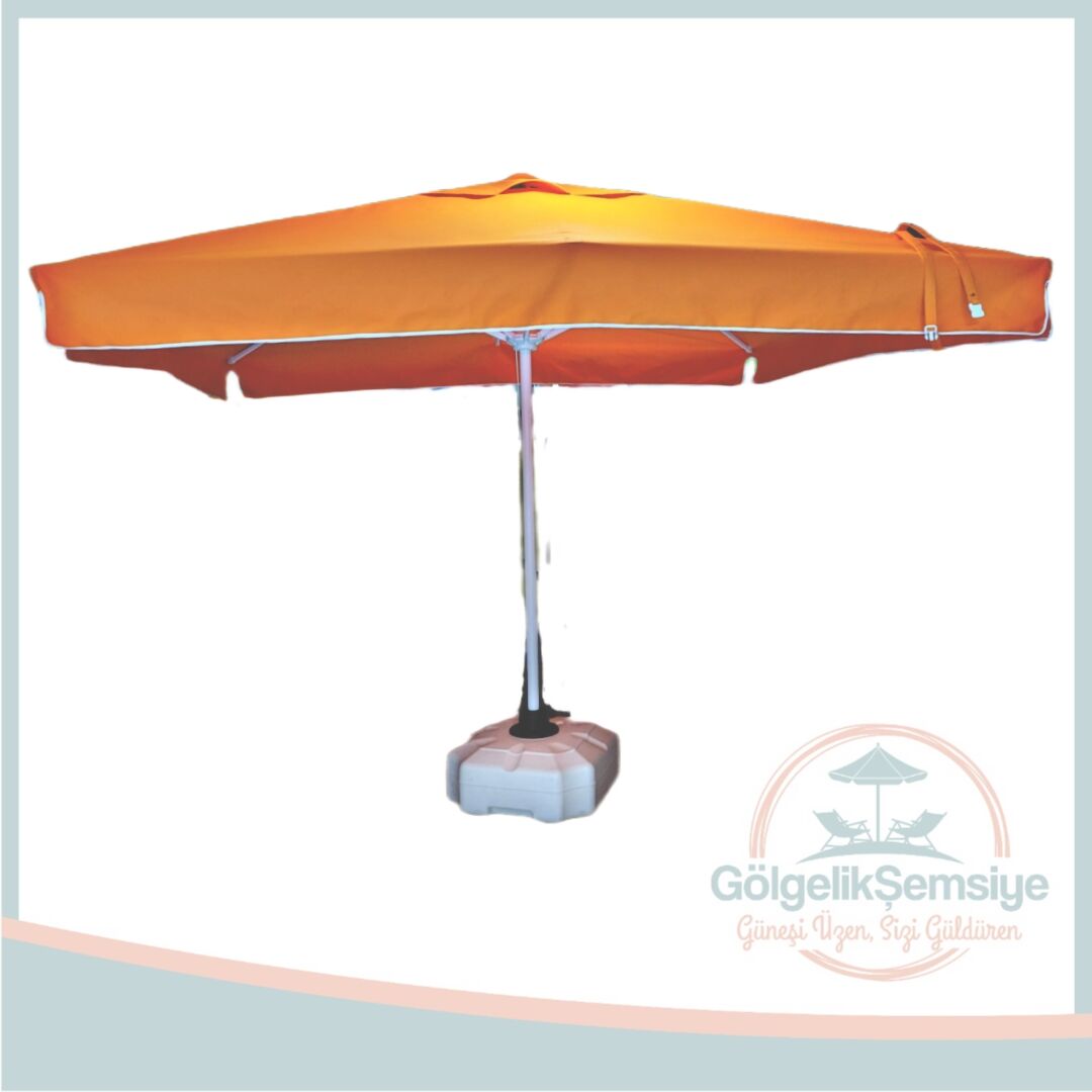 50 MM. GÖVDELİ KARE İPLİ SİSTEM ŞEMSİYE SAÇAKLI 3X3 M. TT002