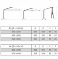84 MM GÖVDELİ ALAÇATI YANDAN DİREKLİ SABİT ŞEMSİYE (DİKDÖRTGEN)