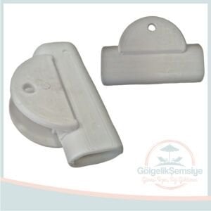 50 MM. GÖVDELİ KARE VE YUVARLAK ŞEMSİYE PLASTİK PROFİL ÜSTÜ DİRSEK BAĞLANTI ELEMANI