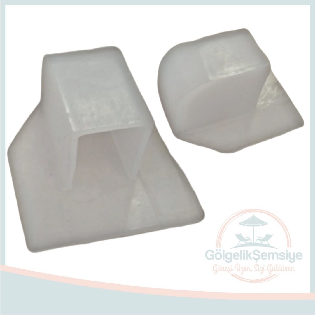 50 MM. GÖVDELİ KARE VE YUVARLAK ŞEMSİYE PLASTİK TAPA PROFİL - KUMAŞ BAĞLANTI ELEMANI