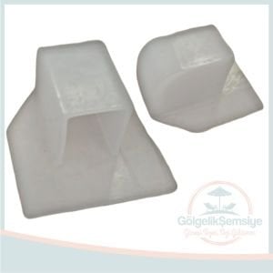 50 MM. GÖVDELİ KARE VE YUVARLAK ŞEMSİYE PLASTİK TAPA PROFİL - KUMAŞ BAĞLANTI ELEMANI